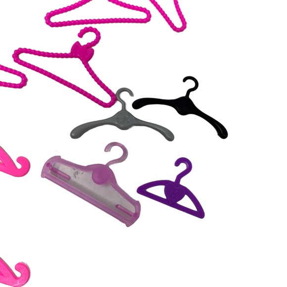 Barbie Hangers Lot of 20 Top Hangers.‎ Pink Purple, Green White - Picture 2 of 5